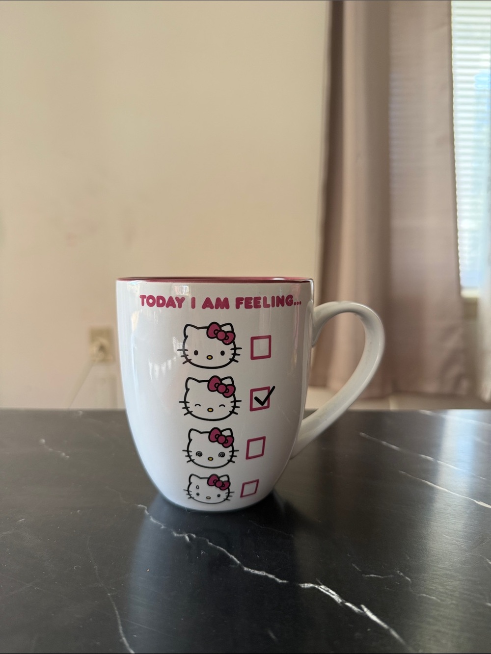 Hello Kitty White and Pink Ceramic Mug by